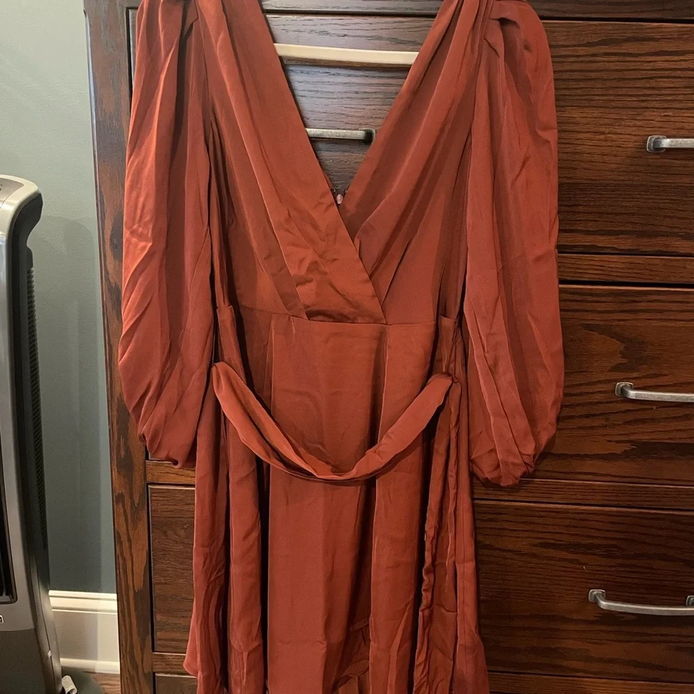 NWT Banana Republic blouson mini dress - burnt caramel - Picture 5 of 9